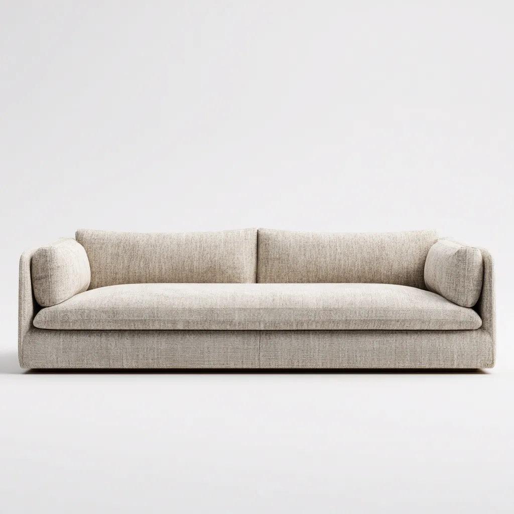 Canapé 3 places en tissu 215x95x82 cm - beige - style contemporain pour salon-Homelyio