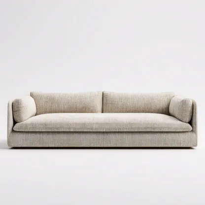 Canapé 3 places en tissu 215x95x82 cm - beige - style contemporain pour salon-Homelyio