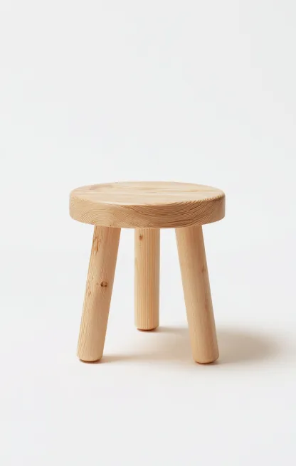 Tabouret en bois massif 34x34x40 cm - pin clair - style scandinave pour salon-Homelyio