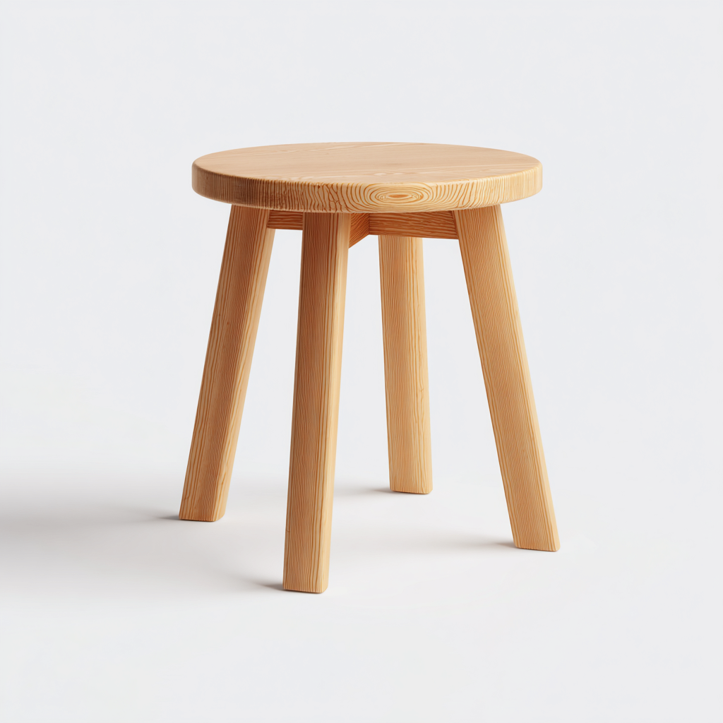 Tabouret en bois 34x34x45 cm - bois naturel - pour salon - design scandinave-Homelyio