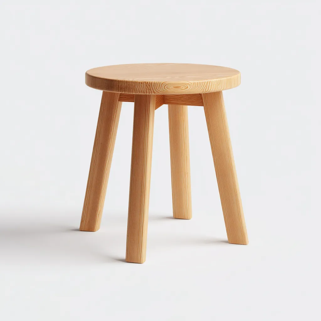 Tabouret en bois 34x34x45 cm - bois naturel - pour salon - design scandinave-Homelyio