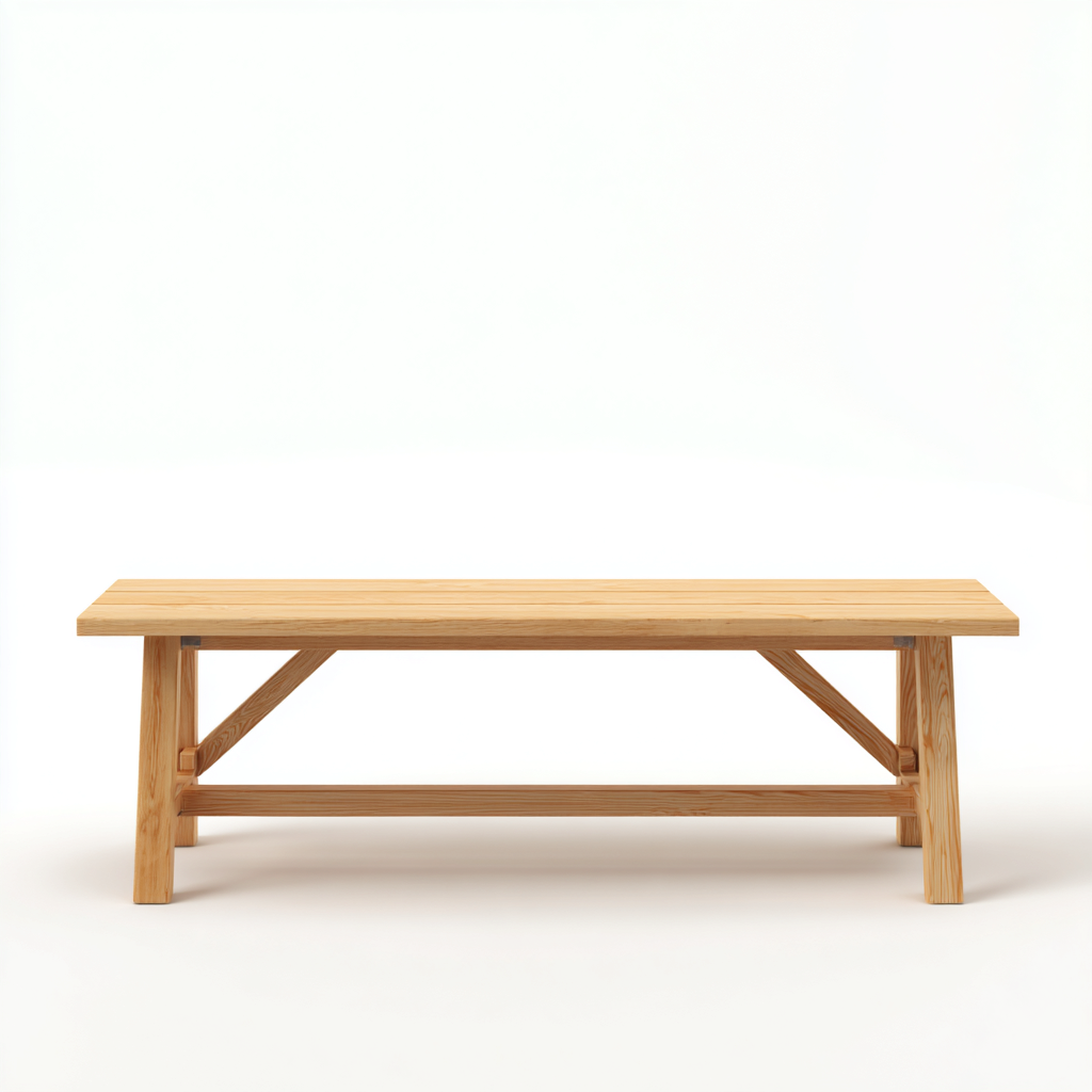 Banc de jardin en bois massif 170x40x45 cm - bois naturel - style rustique contemporain-Homelyio