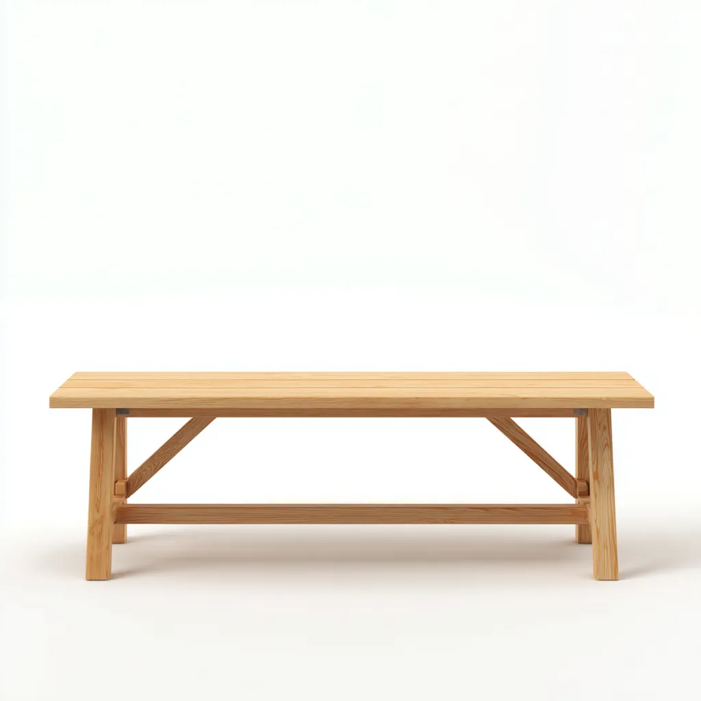 Banc de jardin en bois massif 170x40x45 cm - bois naturel - style rustique contemporain-Homelyio