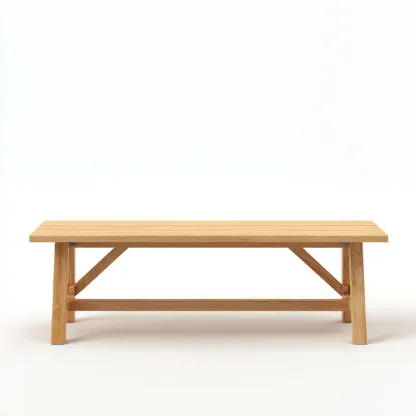 Banc de jardin en bois massif 170x40x45 cm - bois naturel - style rustique contemporain-Homelyio