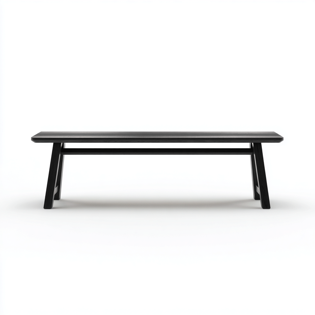 Banc de jardin en bois massif 170x38x45 cm - noir - style moderne-Homelyio