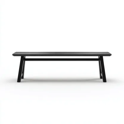 Banc de jardin en bois massif 170x38x45 cm - noir - style moderne-Homelyio