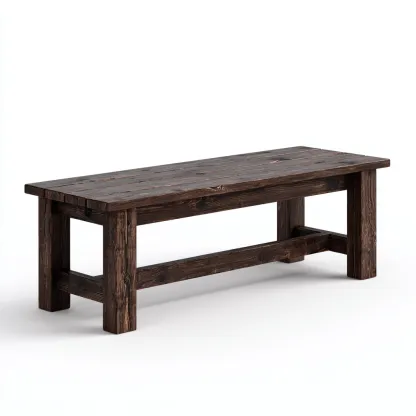 Banc de jardin en bois massif 160x38x45 cm - brun foncé - style rustique-Homelyio