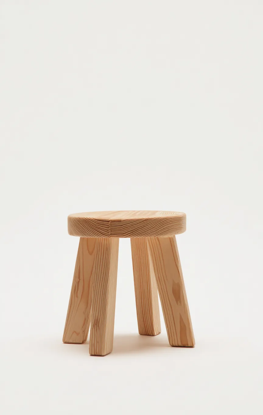 Tabouret en bois massif 30x30x35 cm - pin naturel - style minimaliste pour salon-Homelyio