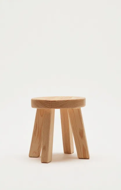 Tabouret en bois massif 30x30x35 cm - pin naturel - style minimaliste pour salon-Homelyio