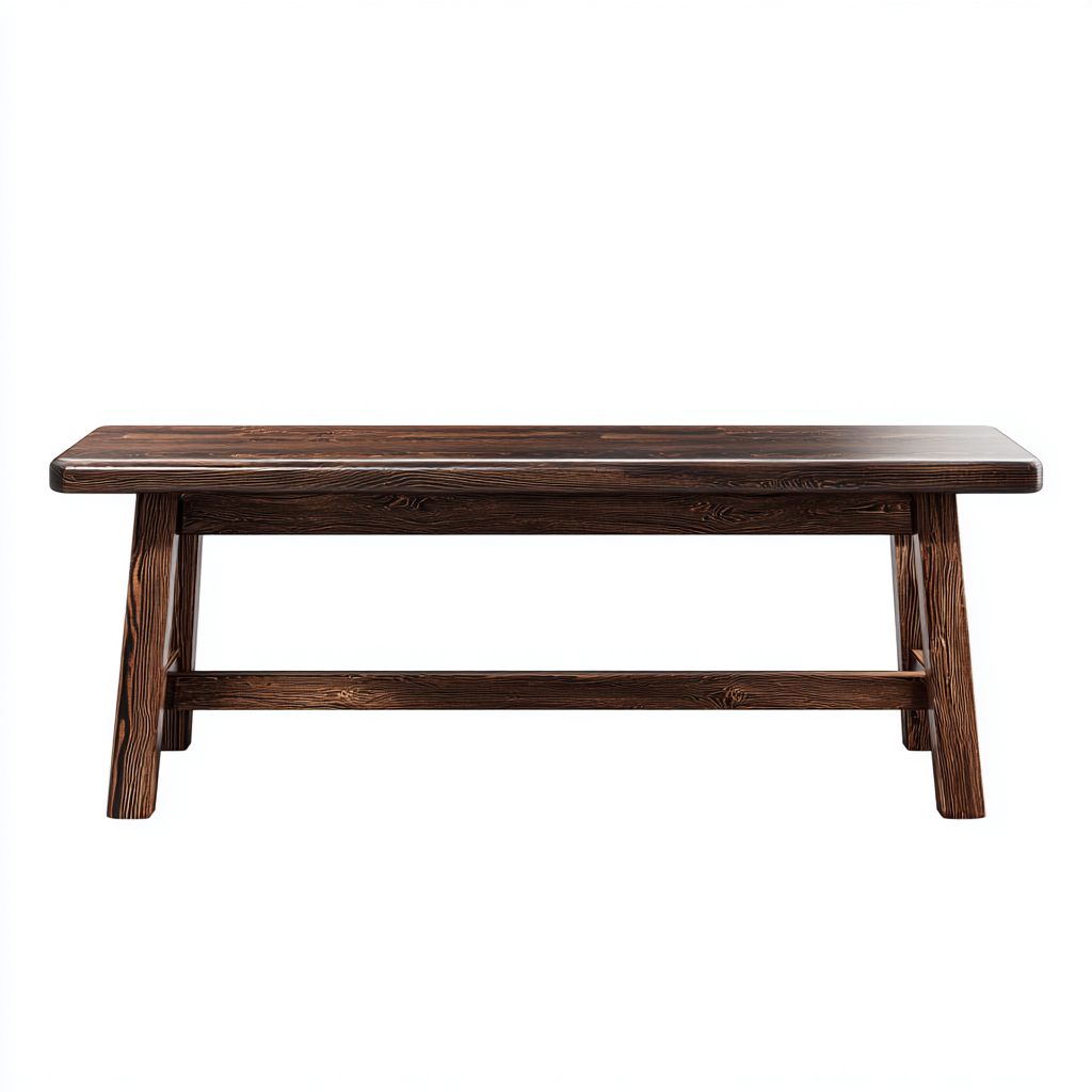 Banc de jardin en bois massif 165x38x45 cm - brun foncé - style rustique-Homelyio