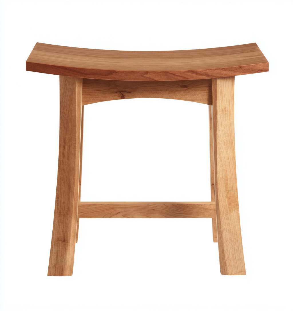 Tabouret en bois massif 44x33x45 cm - bois naturel - style japonais pour salon-Homelyio