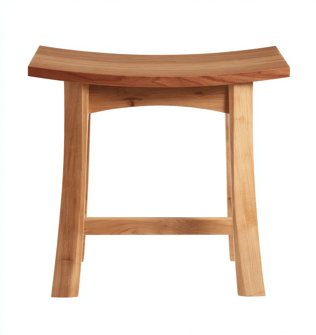 Tabouret en bois massif 44x33x45 cm - bois naturel - style japonais pour salon-Homelyio