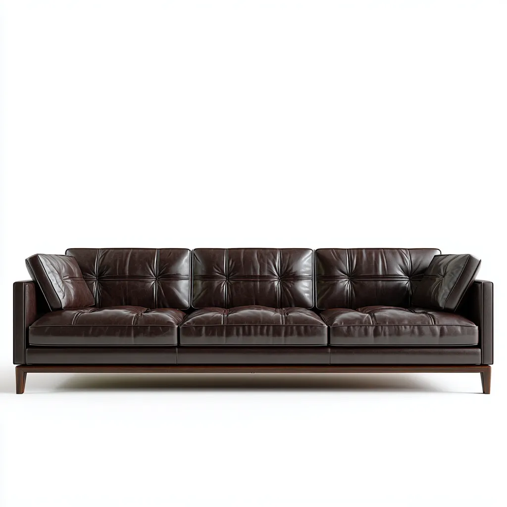 Canapé 3 places en cuir véritable 225x100x85 cm - marron foncé - style moderne élégant pour salon-Homelyio