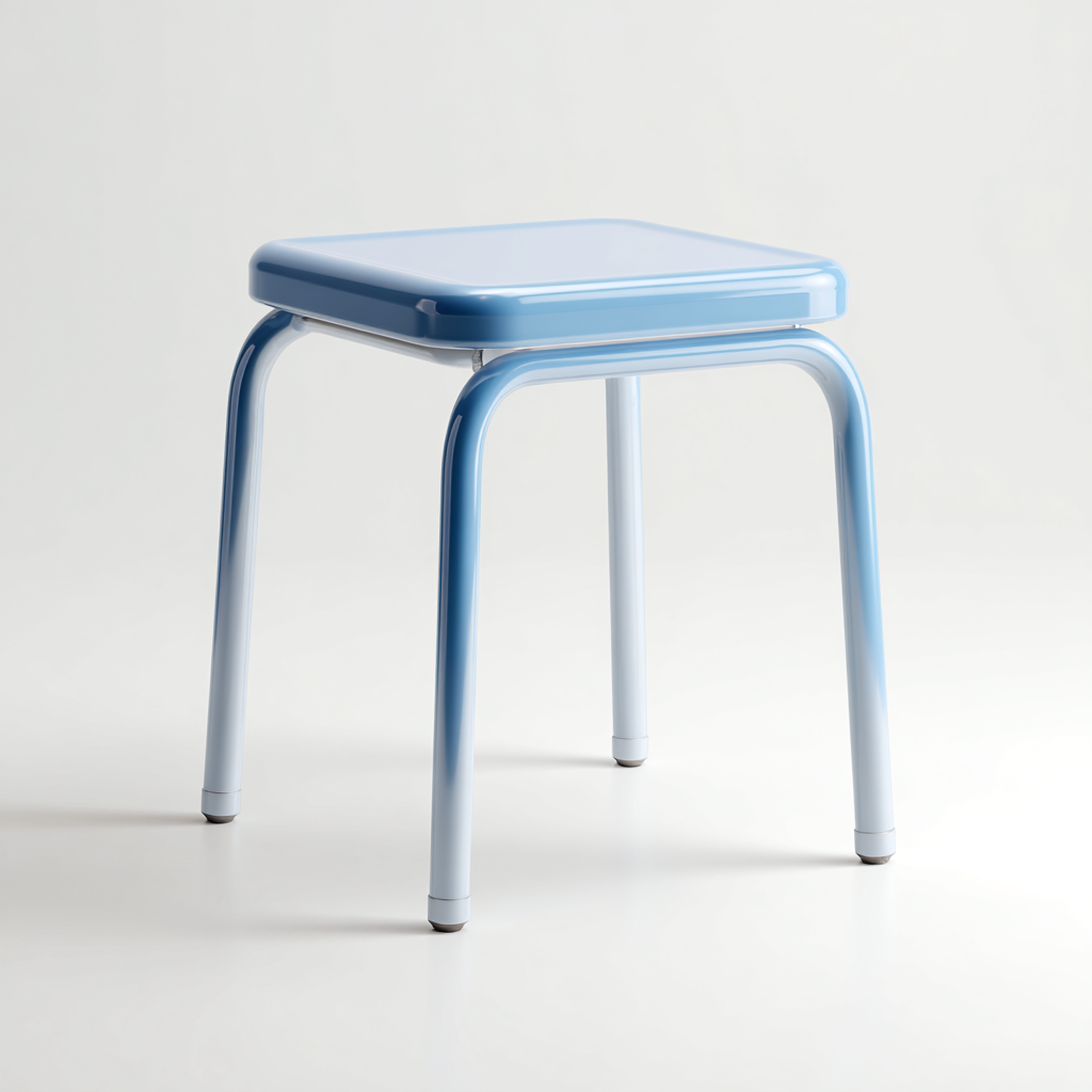 Tabouret en métal avec assise carrée 45x45x46 cm - bleu clair - style moderne-Homelyio