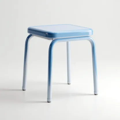 Tabouret en métal avec assise carrée 45x45x46 cm - bleu clair - style moderne-Homelyio