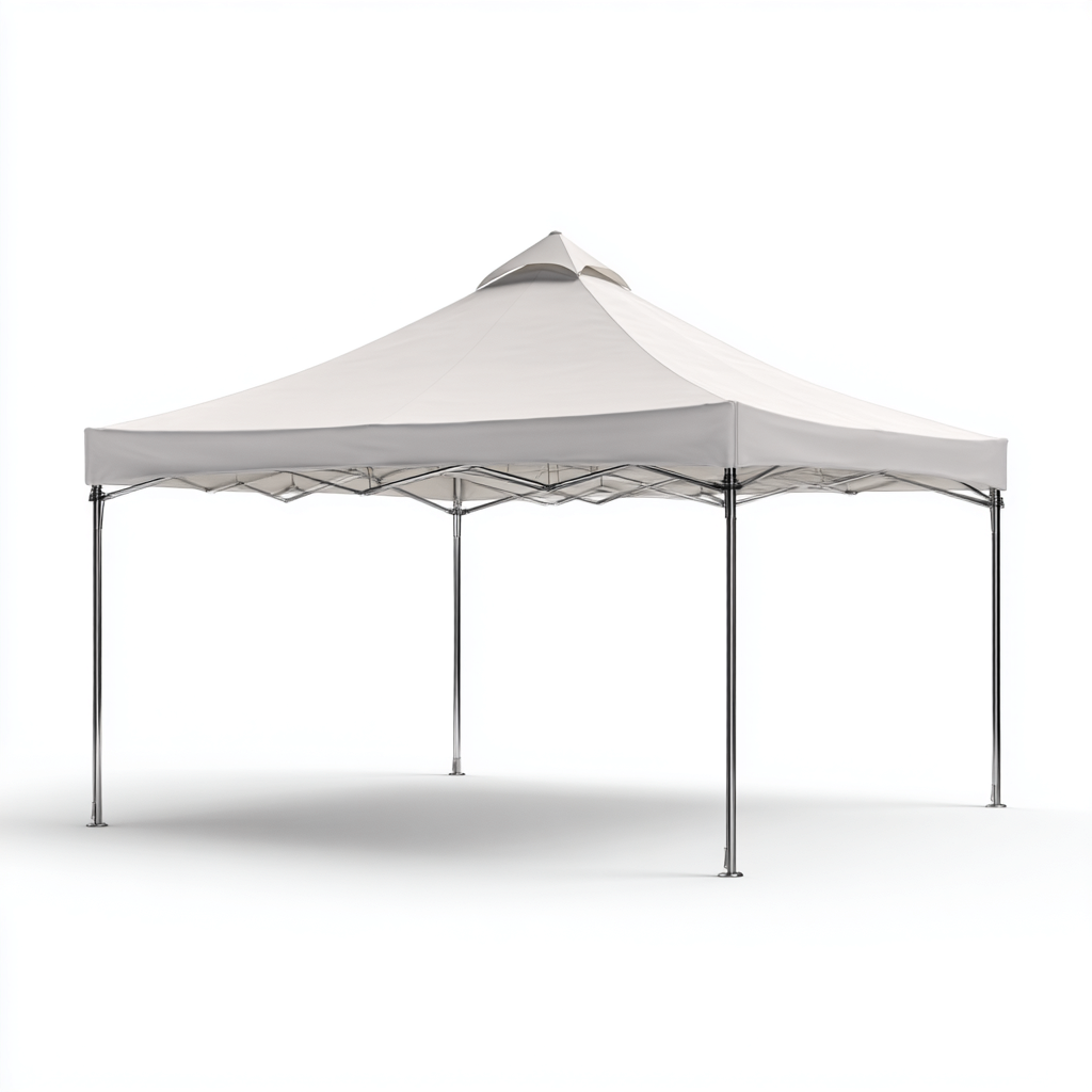 Tonnelle de jardin en acier 400x400x270 cm - blanc cassé - structure pliante robuste-Homelyio