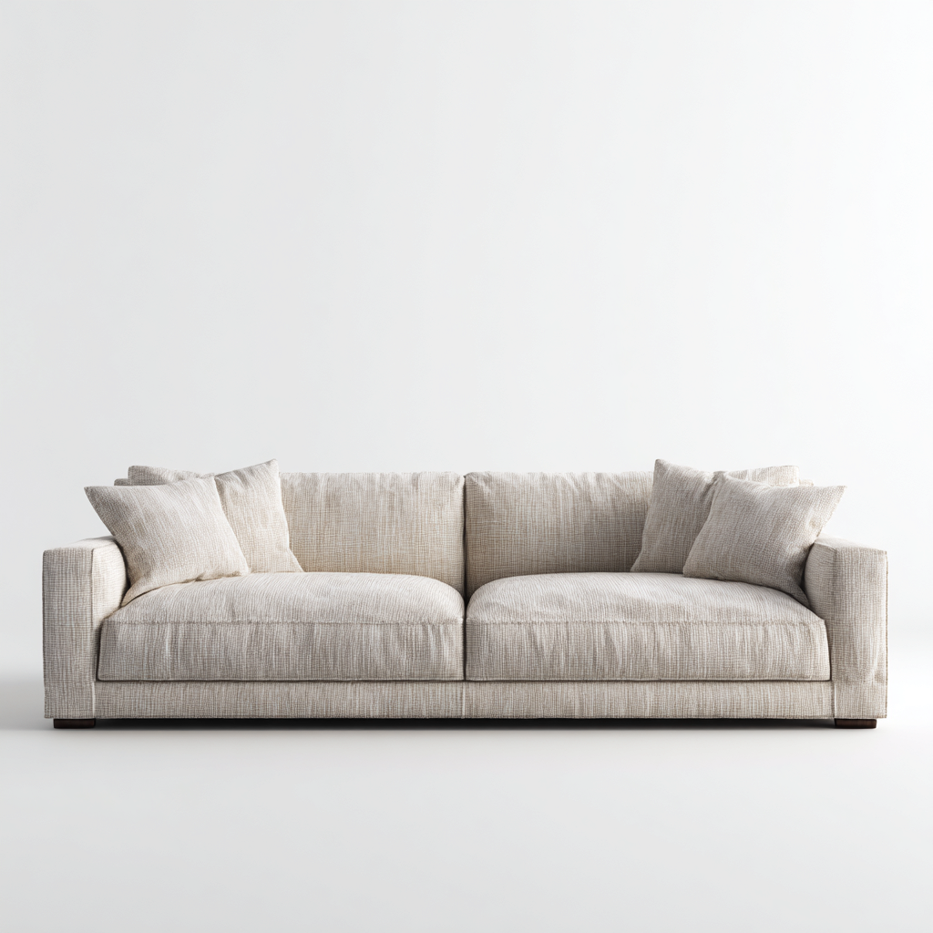 Canapé 3 places en tissu 230x105x85 cm - beige - style contemporain pour salon-Homelyio