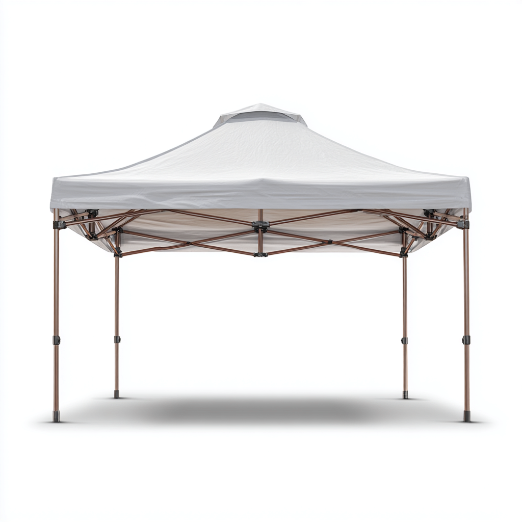 Tonnelle de jardin en acier et polyester 300x300x260 cm - blanc/bronzé - pliable et imperméable-Homelyio