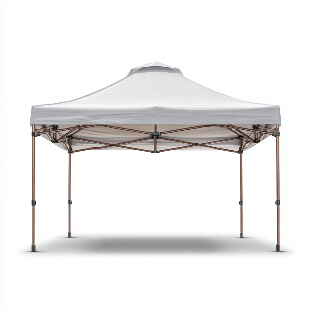 Tonnelle de jardin en acier et polyester 300x300x260 cm - blanc/bronzé - pliable et imperméable-Homelyio
