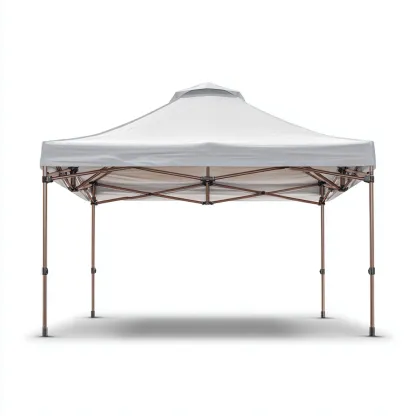 Tonnelle de jardin en acier et polyester 300x300x260 cm - blanc/bronzé - pliable et imperméable-Homelyio