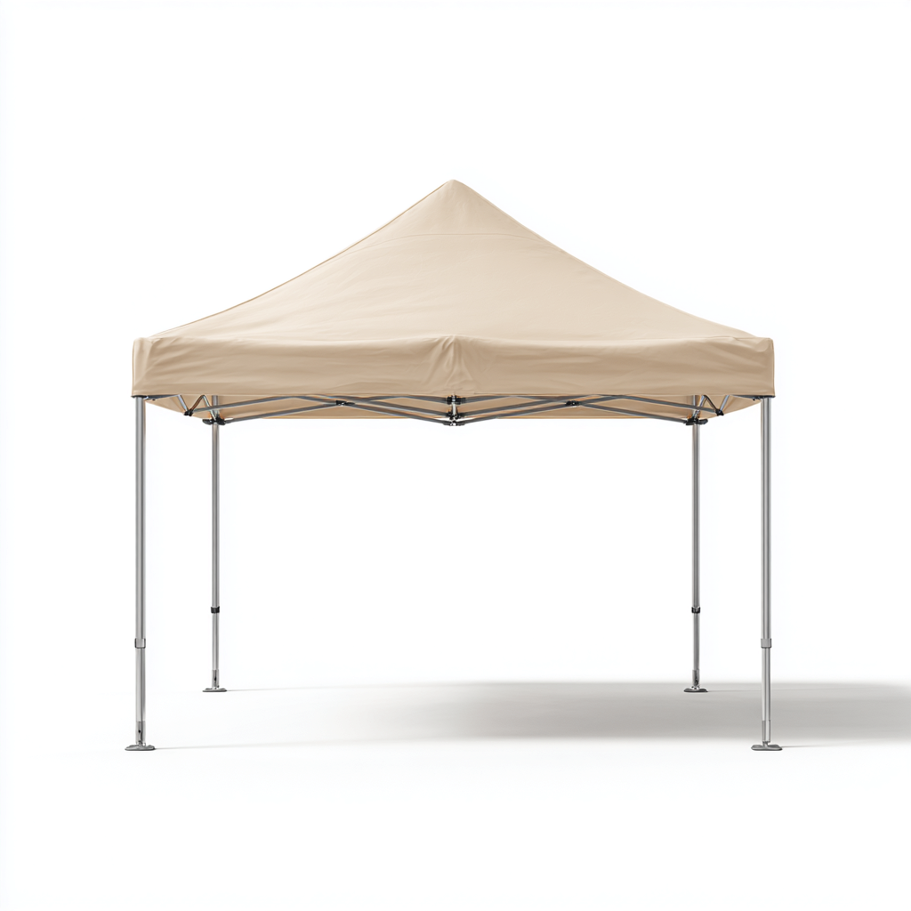 Tonnelle de jardin en aluminium avec toit en tissu 300x300x260 cm - beige - design pliable et résistant-Homelyio