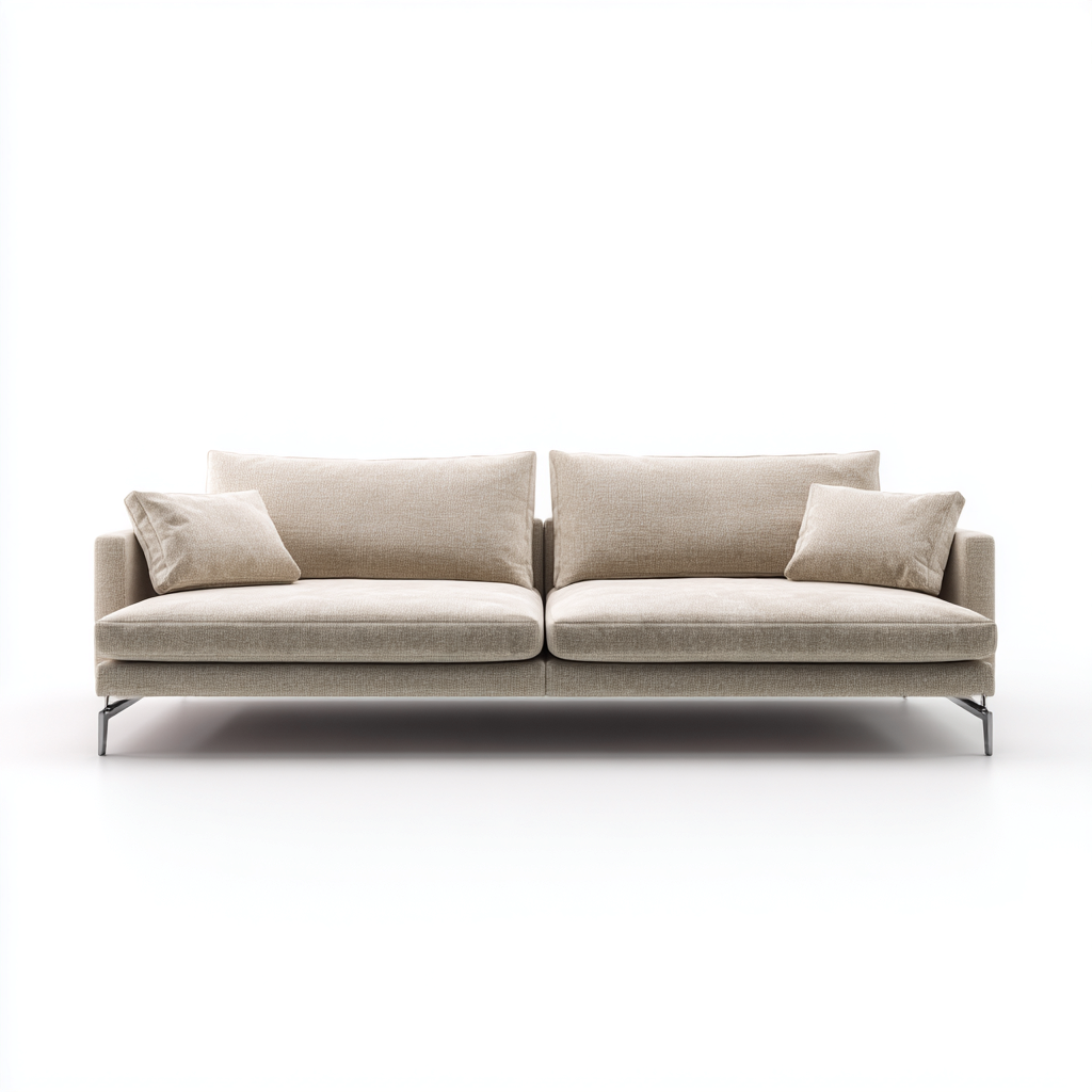 Canapé 3 places en tissu 210x90x85 cm - beige - pour salon - design contemporain-Homelyio