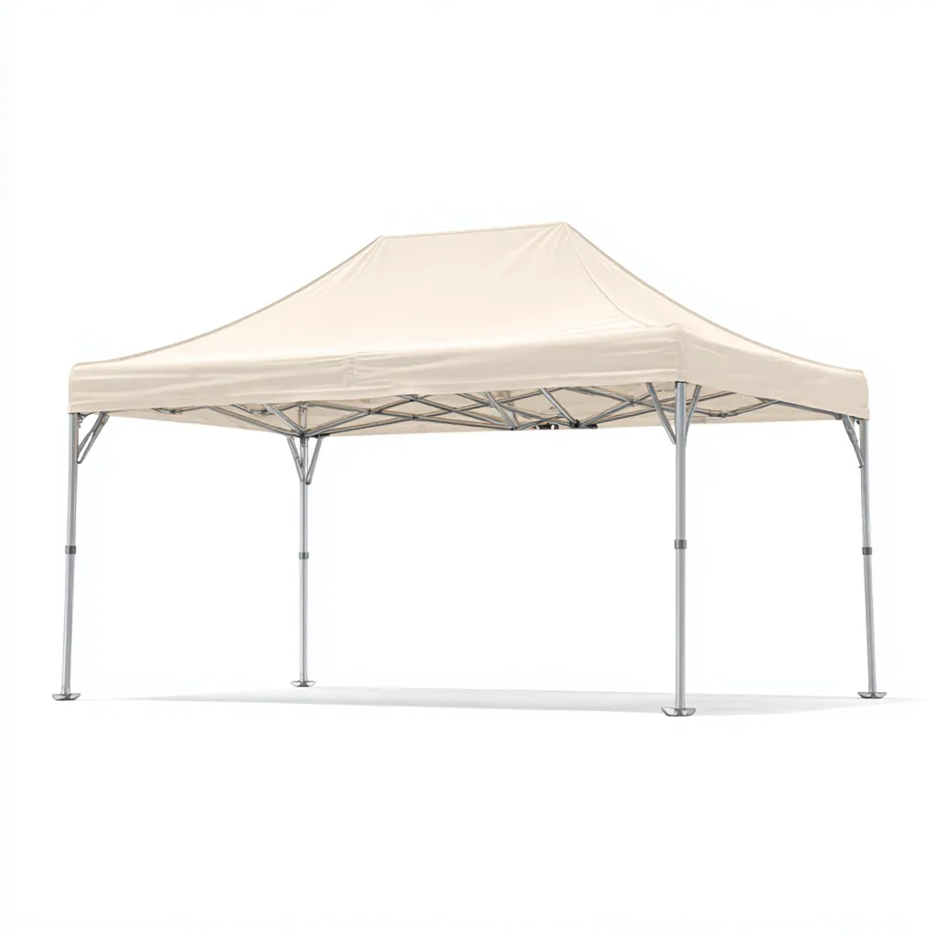 Tonnelle de jardin acier - polyester 450x300x260 cm - beige - usage jardin structure pliable résistante aux intempéries-Homelyio