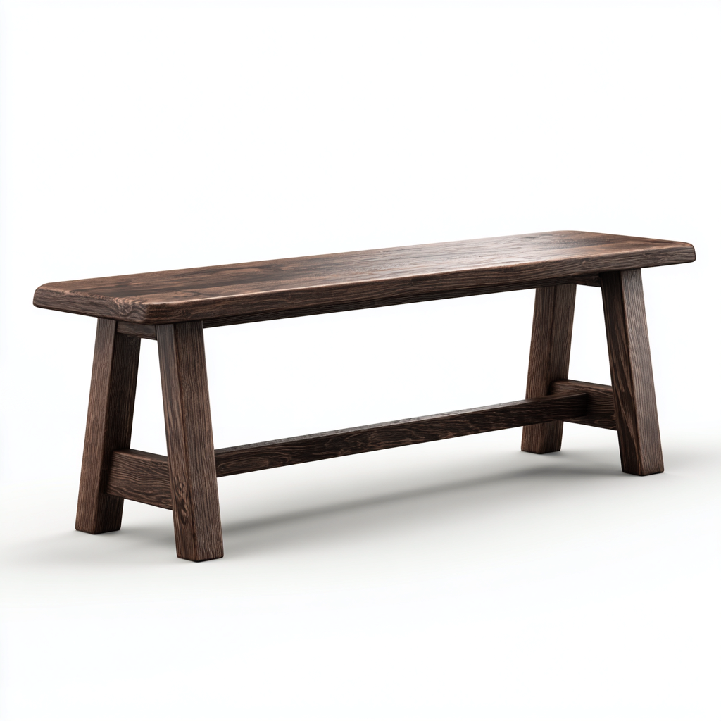 Banc de jardin en bois massif 165x40x45 cm - brun foncé - style rustique-Homelyio