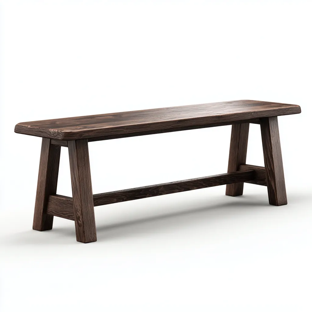 Banc de jardin en bois massif 165x40x45 cm - brun foncé - style rustique-Homelyio