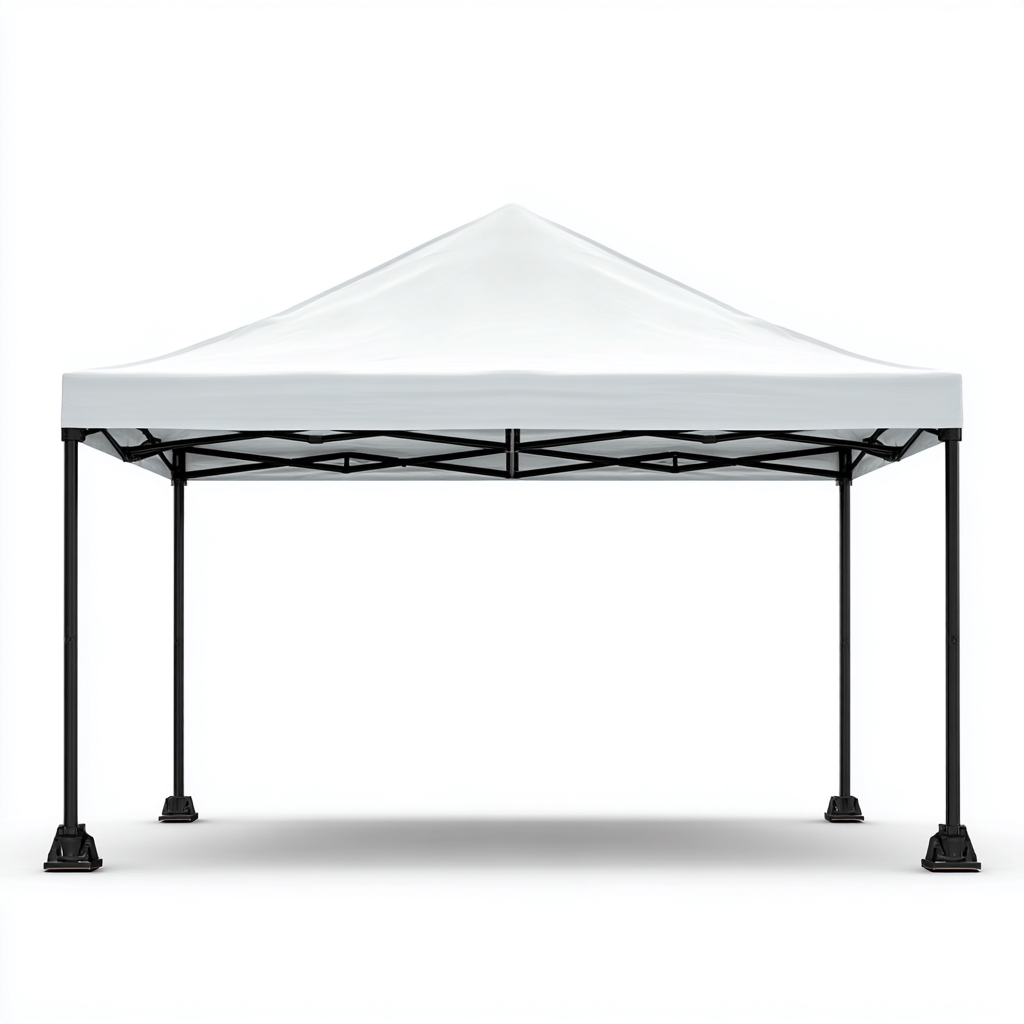 Tonnelle de jardin pliable en acier avec toit en toile 300x300x260 cm - blanc - résistante aux intempéries-Homelyio