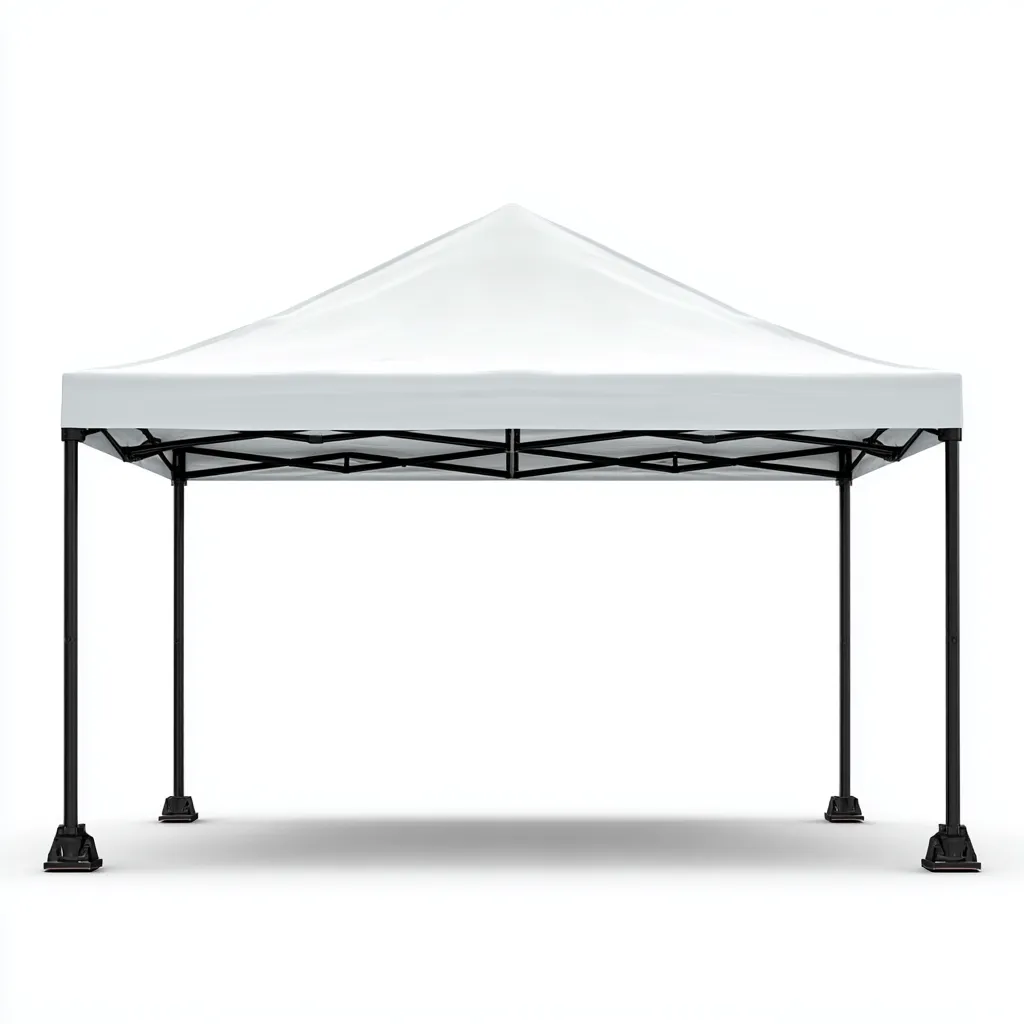 Tonnelle de jardin pliable en acier avec toit en toile 300x300x260 cm - blanc - résistante aux intempéries-Homelyio