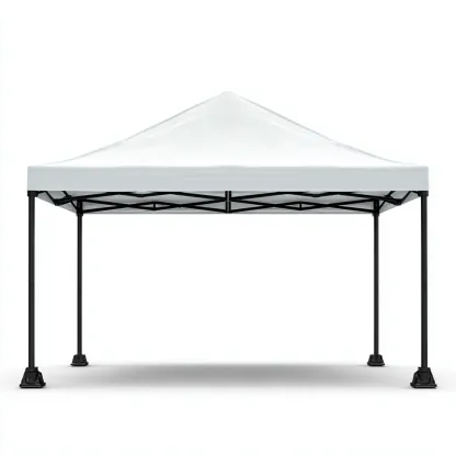 Tonnelle de jardin pliable en acier avec toit en toile 300x300x260 cm - blanc - résistante aux intempéries-Homelyio