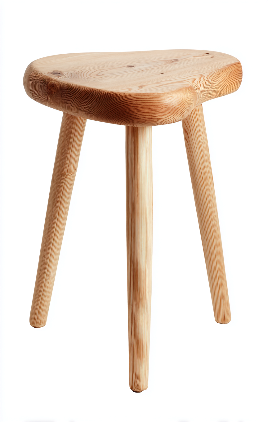 Tabouret en bois massif 40x38x45 cm - pin naturel - style scandinave-Homelyio