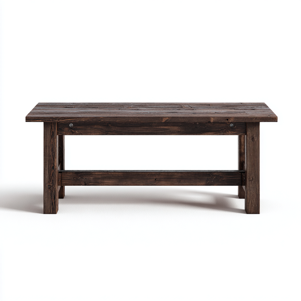 Banc de jardin en bois massif 145x38x45 cm - brun foncé - style rustique-Homelyio