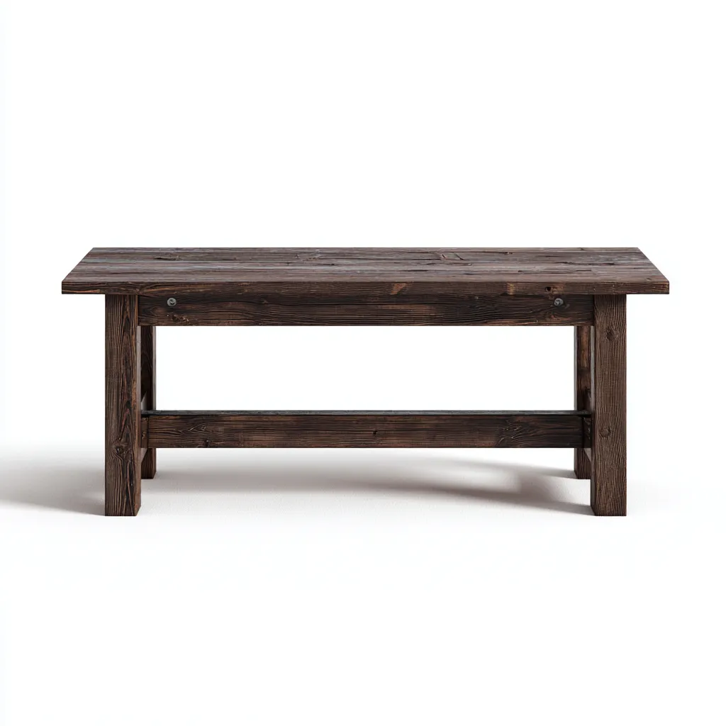 Banc de jardin en bois massif 145x38x45 cm - brun foncé - style rustique-Homelyio