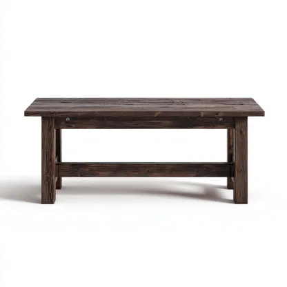 Banc de jardin en bois massif 145x38x45 cm - brun foncé - style rustique-Homelyio