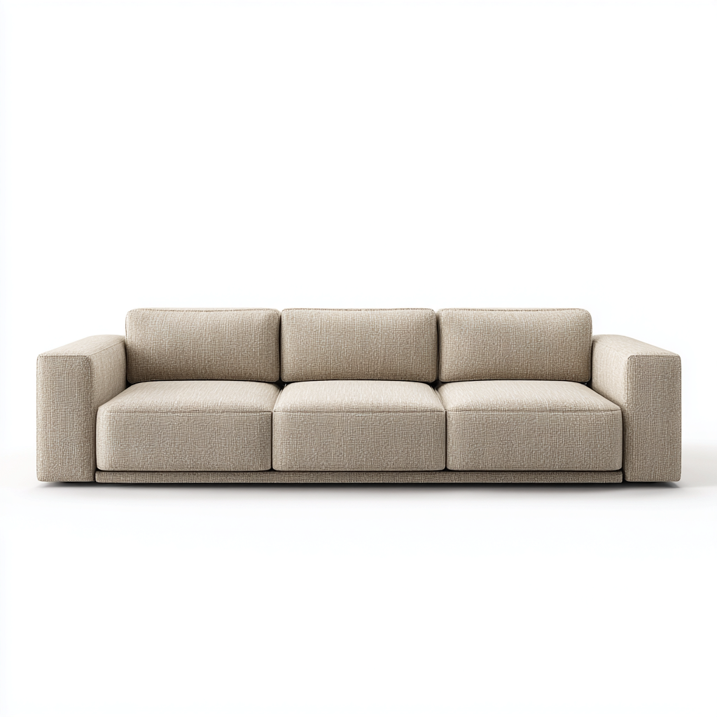 Canapé 3 places en tissu 225x100x85 cm - beige - style moderne minimaliste pour salon-Homelyio