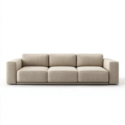 Canapé 3 places en tissu 225x100x85 cm - beige - style moderne minimaliste pour salon-Homelyio