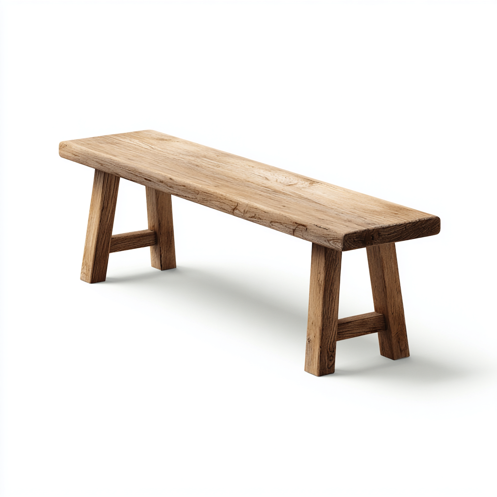 Banc de jardin en bois massif 120x35x45 cm - couleur bois naturel - style rustique pour extérieur-Homelyio