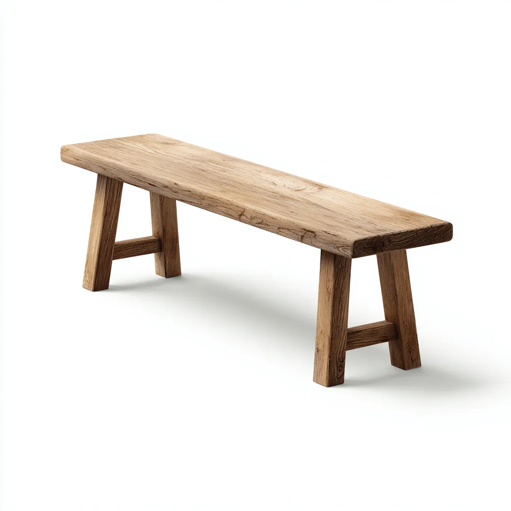Banc de jardin en bois massif 120x35x45 cm - couleur bois naturel - style rustique pour extérieur-Homelyio