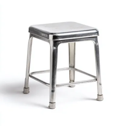 Tabouret en métal 38x38x45 cm - argent - style industriel pour salon-Homelyio
