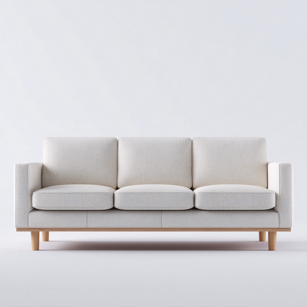 Canapé 3 places en tissu 215x92x85 cm - gris clair - design moderne pour salon-Homelyio