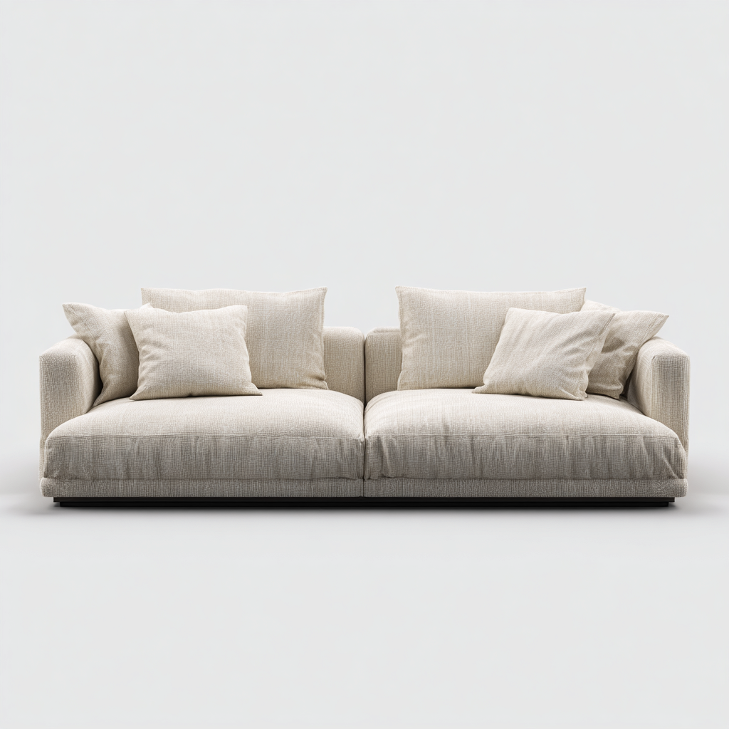 Canapé 3 places en tissu 220x105x82 cm - beige clair - style moderne-Homelyio