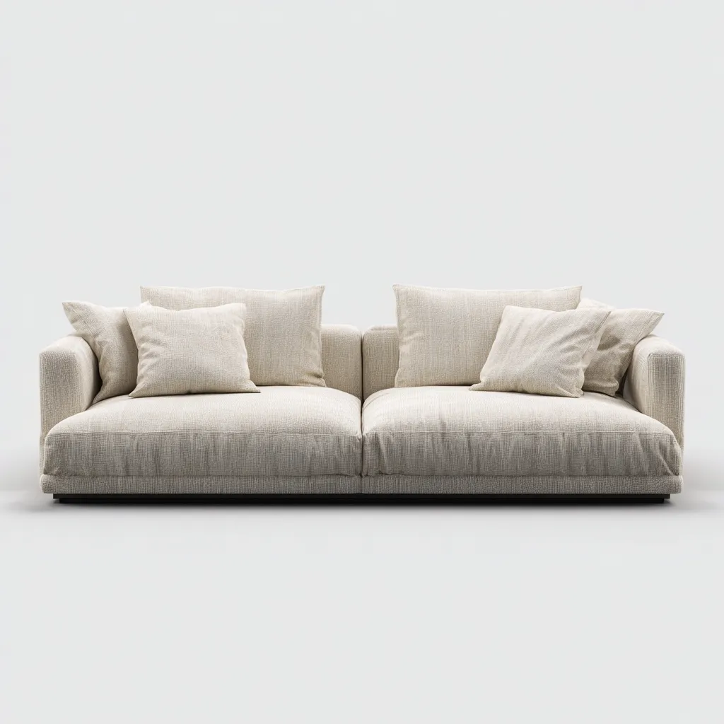 Canapé 3 places en tissu 220x105x82 cm - beige clair - style moderne-Homelyio