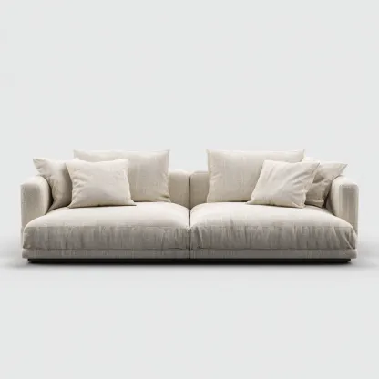 Canapé 3 places en tissu 220x105x82 cm - beige clair - style moderne-Homelyio