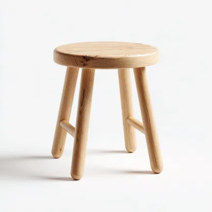 Tabouret rond en bois massif 34x34x42 cm - bois clair - style naturel-Homelyio