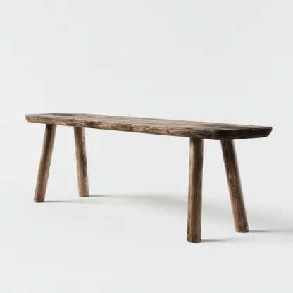 Banc de jardin en bois massif 155x35x45 cm - brun foncé - style rustique-Homelyio