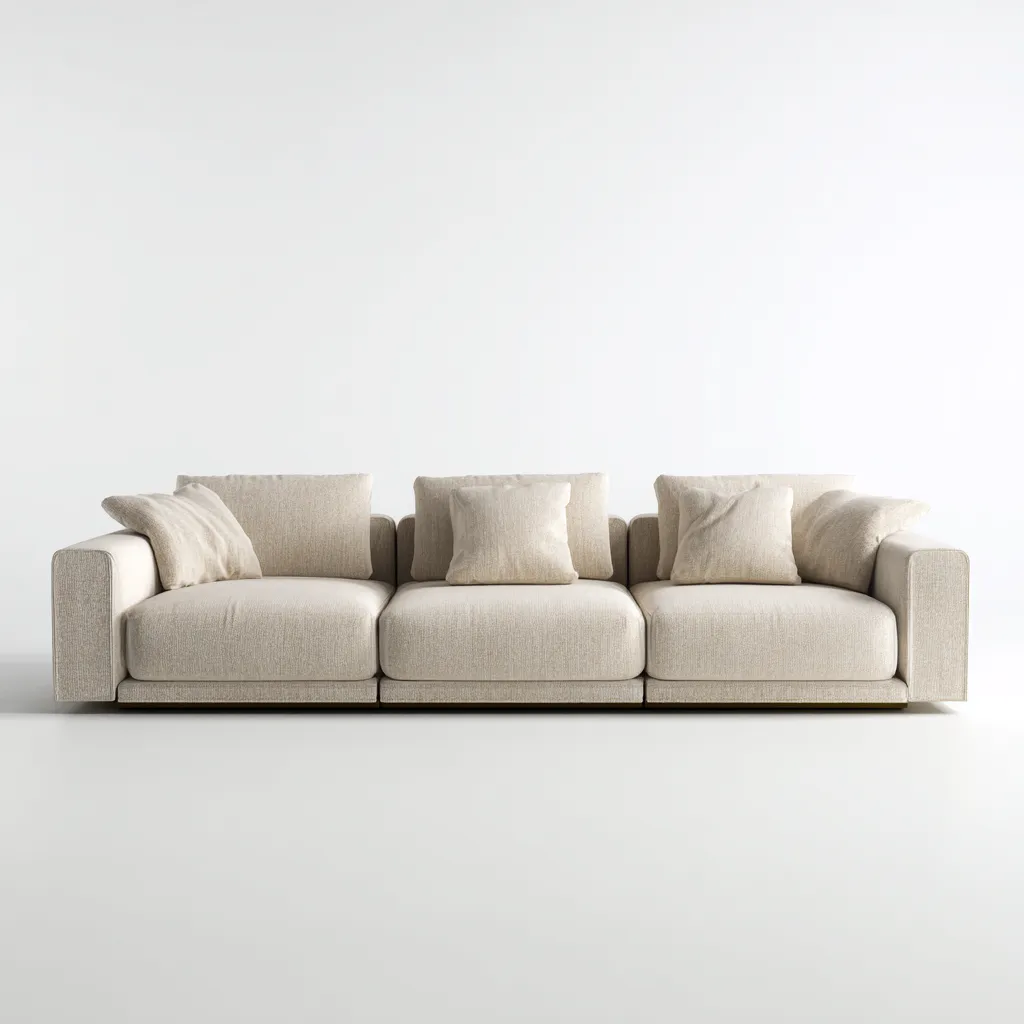 Canapé 3 places en tissu 225x98x85 cm - beige clair - style moderne-Homelyio