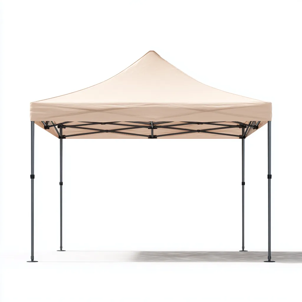 Tonnelle de jardin pliable en aluminium avec toit en toile polyester 300x300x260 cm - beige - légère et résistante aux intempéries-Homelyio