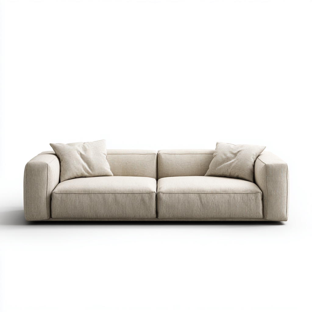 Canapé 3 places en tissu 205x100x78 cm - beige - design moderne pour salon-Homelyio